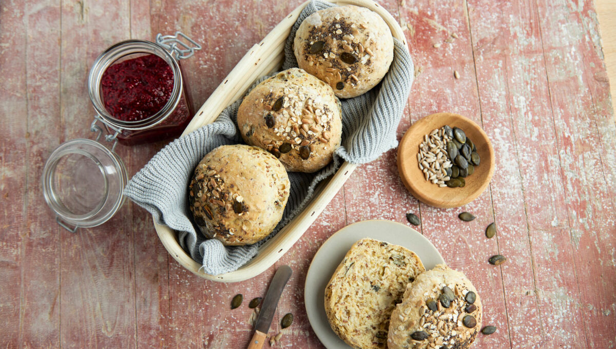 Saftige Frühstücksbrötchen